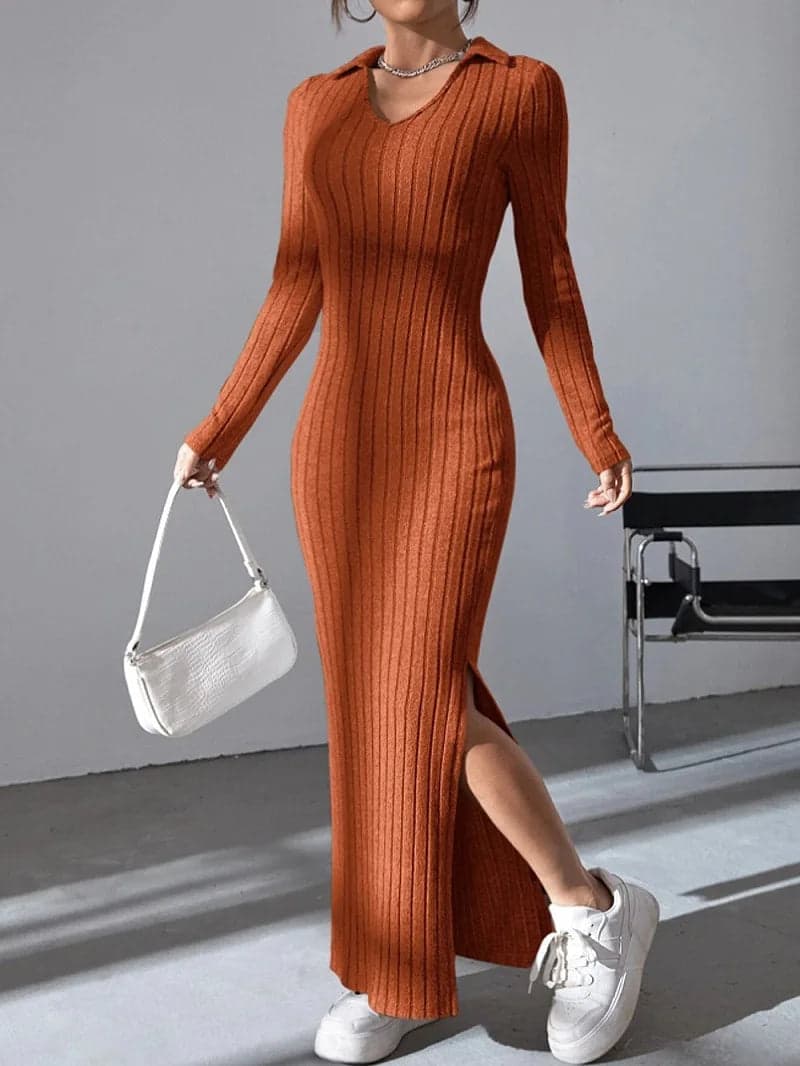 Chic Ribbed Knit Bodycon Dress | Ribella