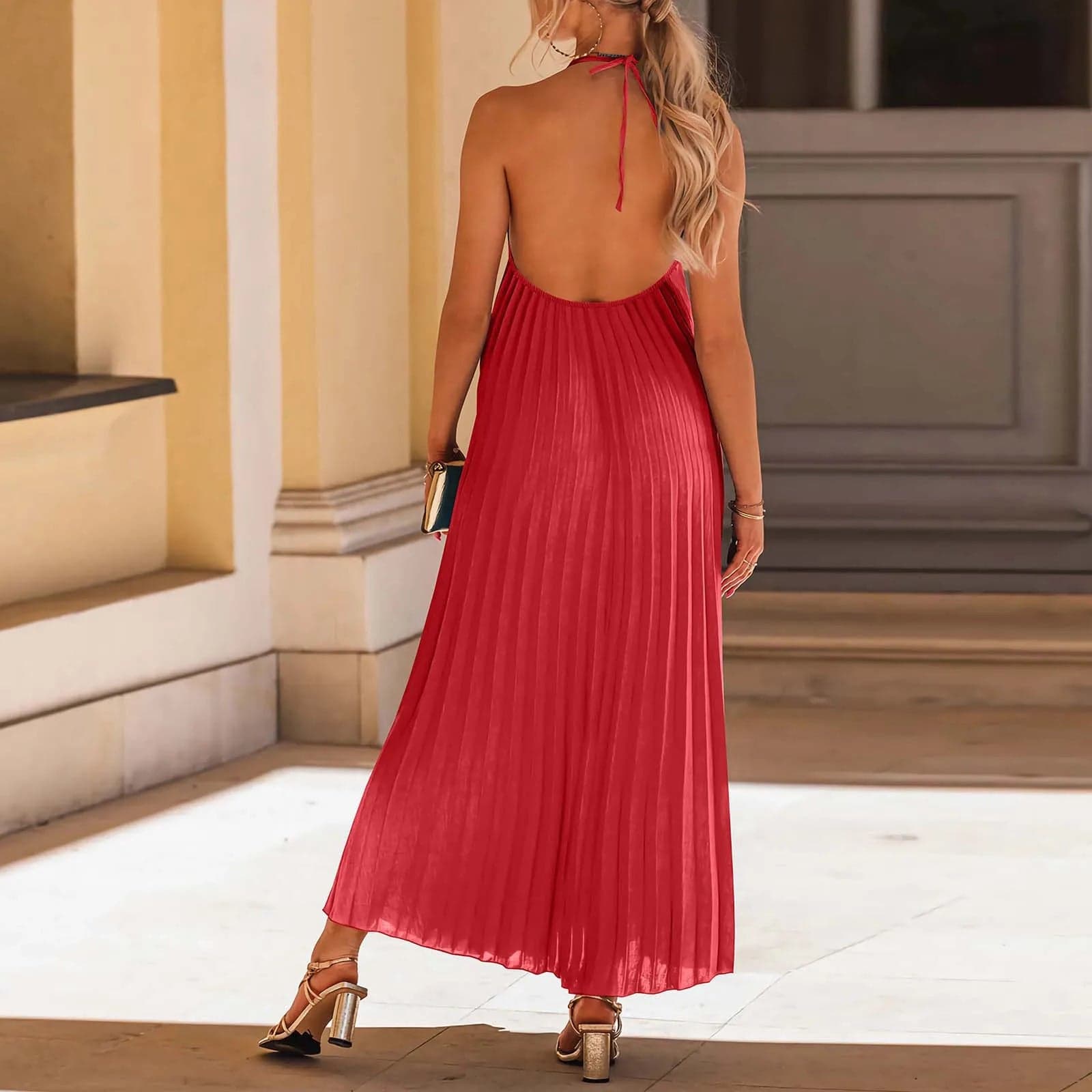Backless Dress Pleated Dress | Serene