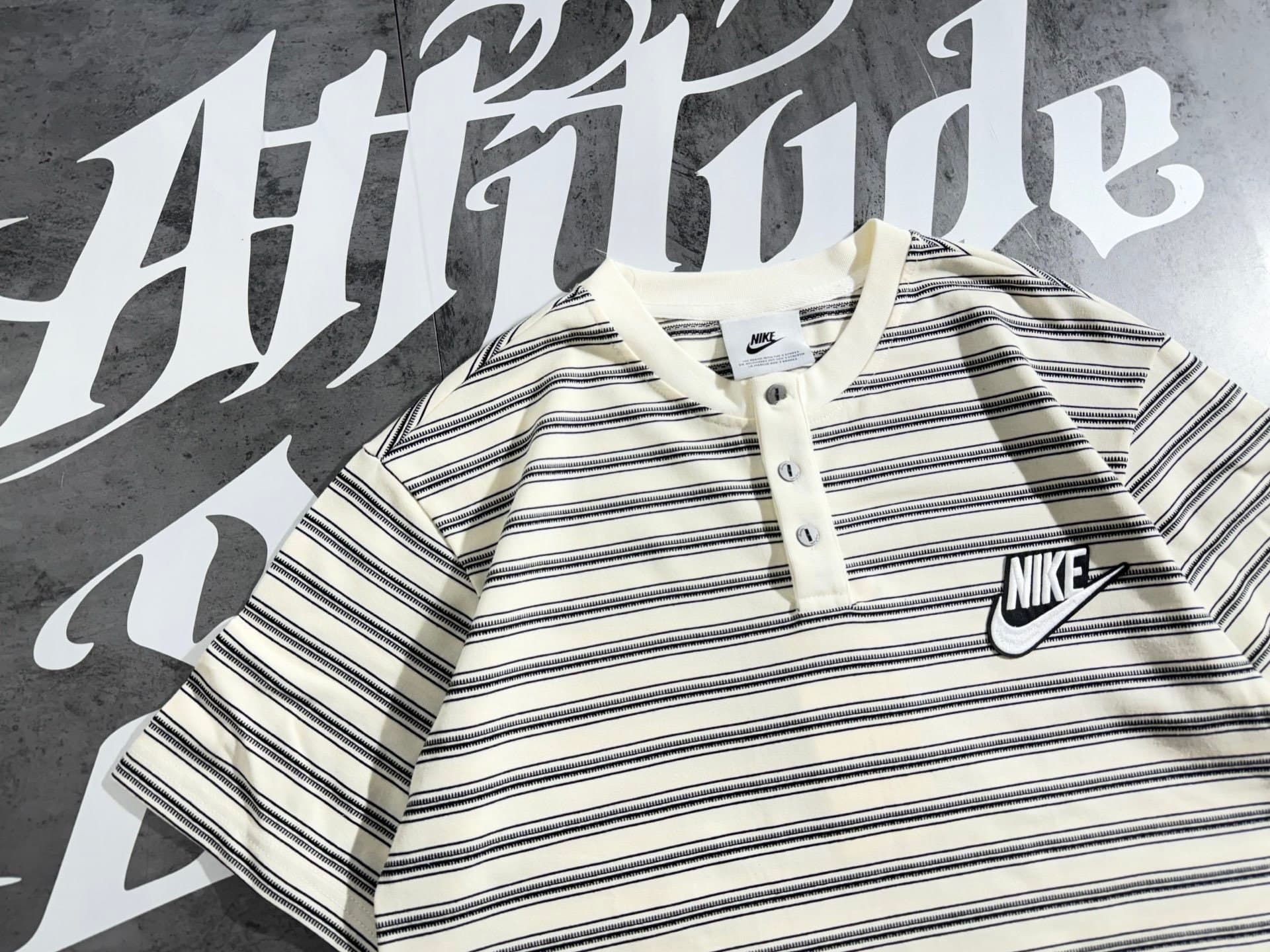 Retro Stripe 3-Button Henley