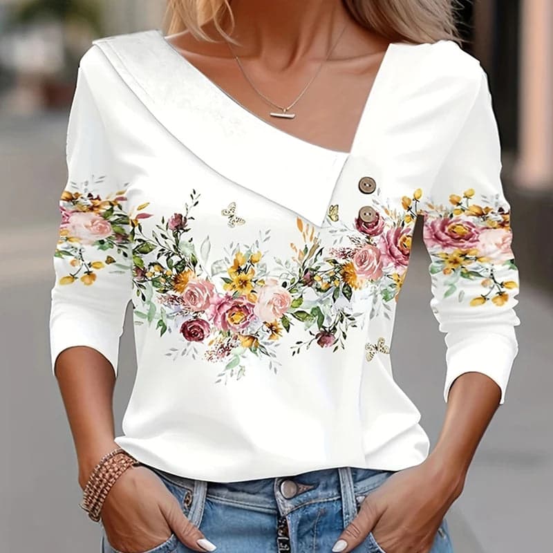 Long Sleeve Top White-Pink | Pixie