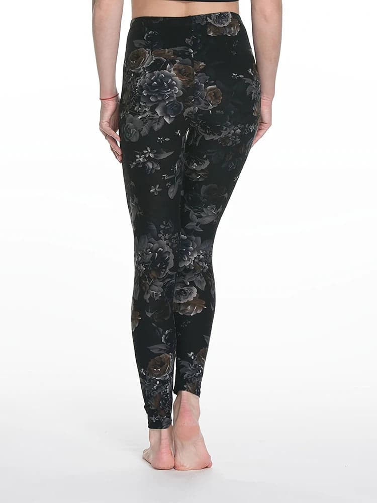 Black Floral Print Skinny Leggings | AeroFit
