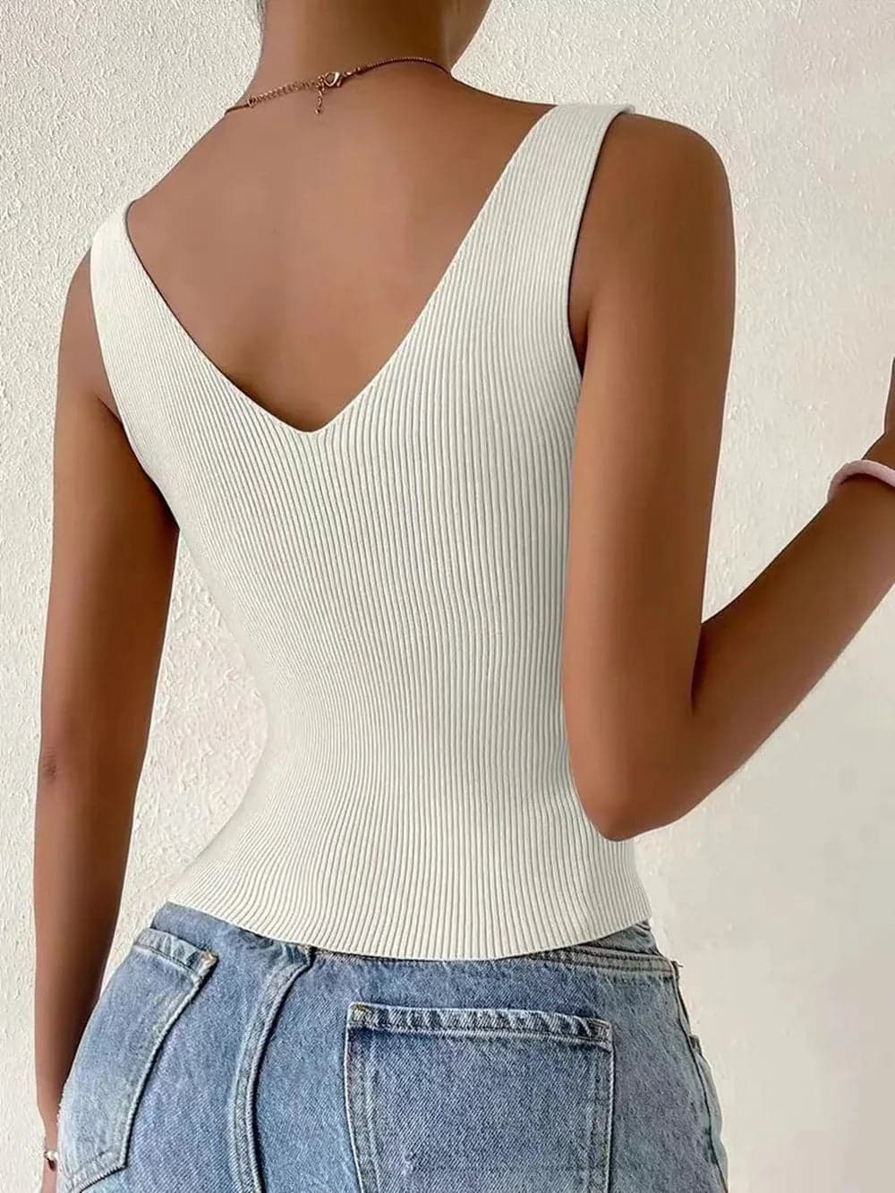 Drawstring Front Ribbed Knit | Likke