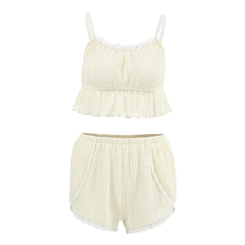 Hollow Out Crop Top Sleepwear | Tachrah