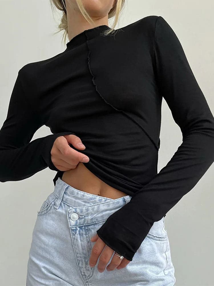 Y2K Turtleneck Long Sleeve Top | Nova