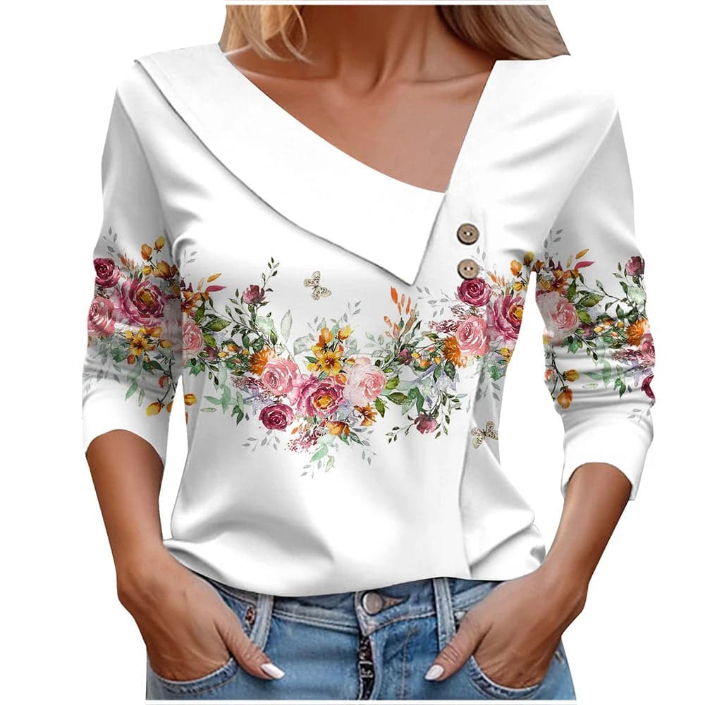 Long Sleeve Top White-Pink | Pixie