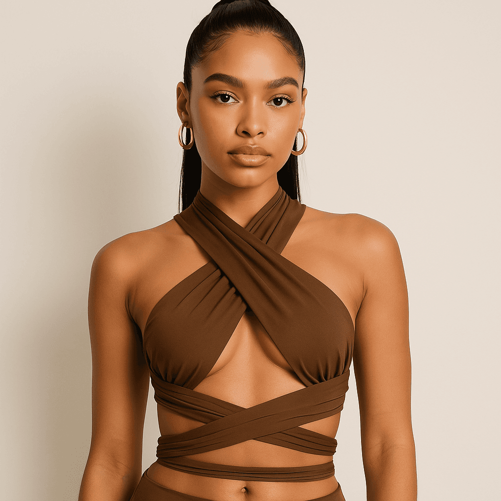 Strappy Cut-Out Halter Crop Top | Sienna