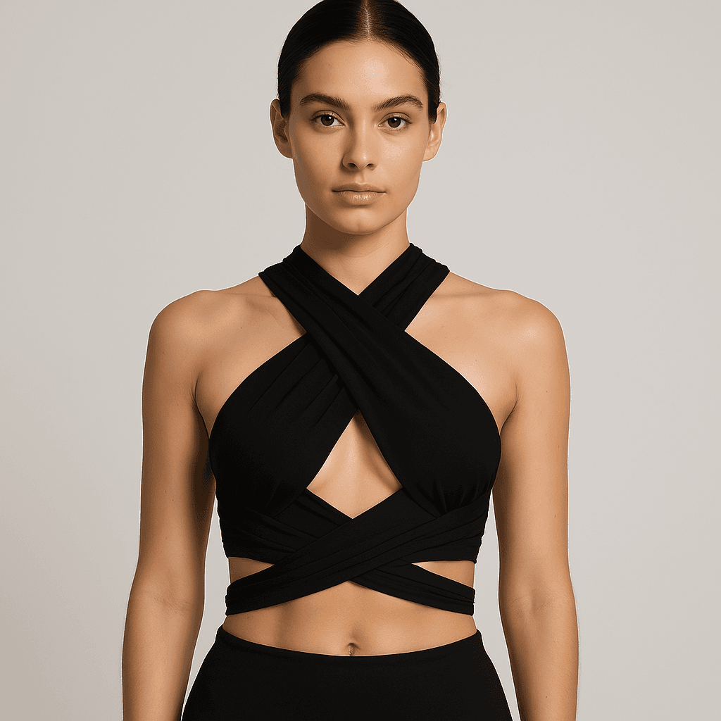 Strappy Cut-Out Halter Crop Top | Sienna