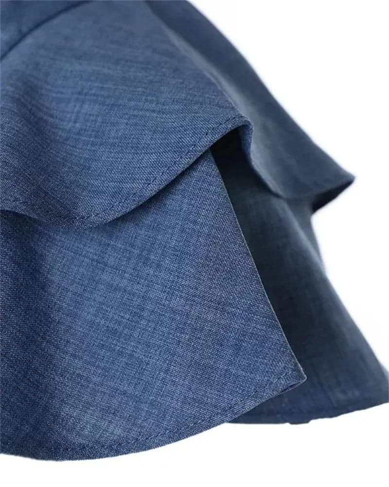 Denim Top and Shorts Set Ruffles | Sigal