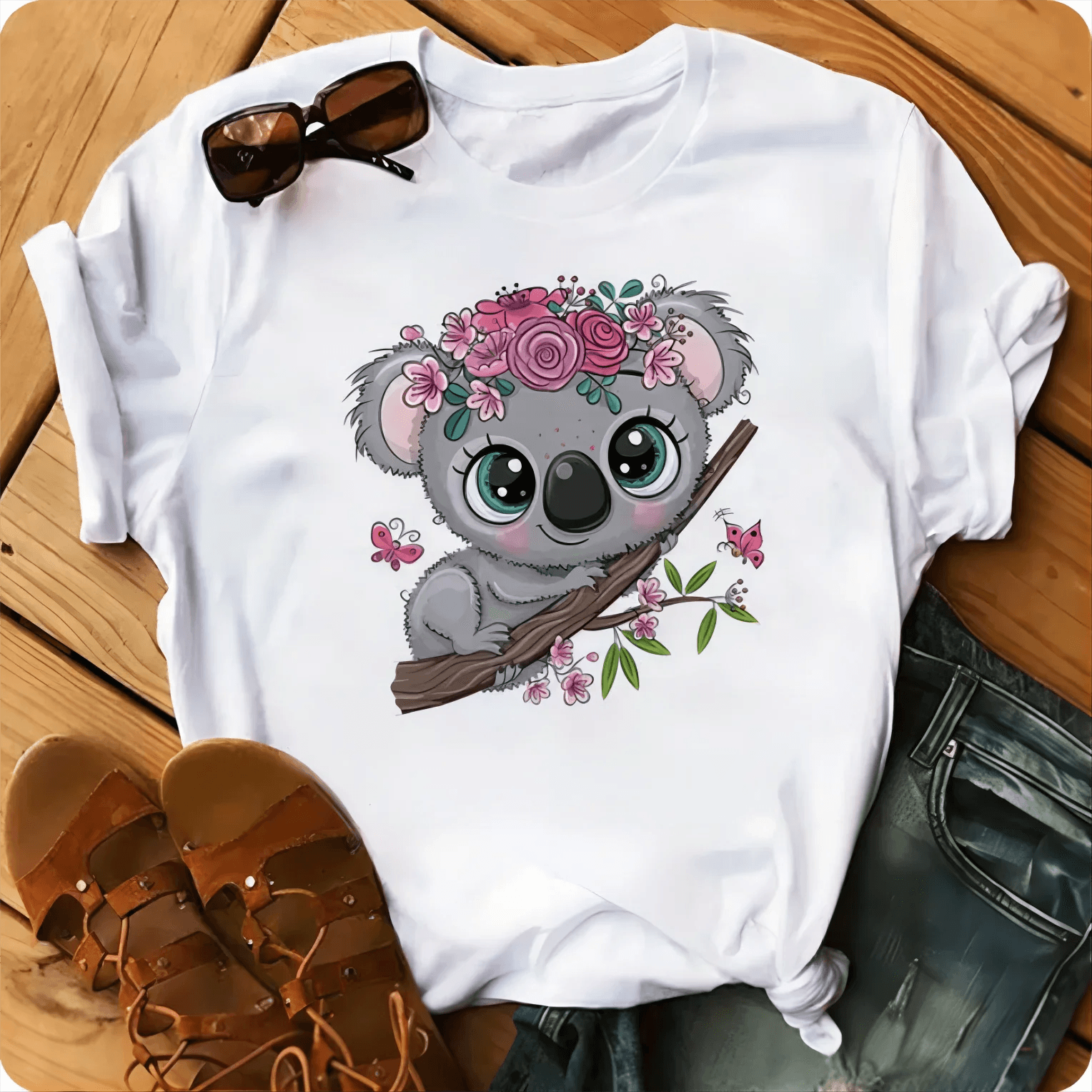 Owl Print Casual Short-sleeved | Owl