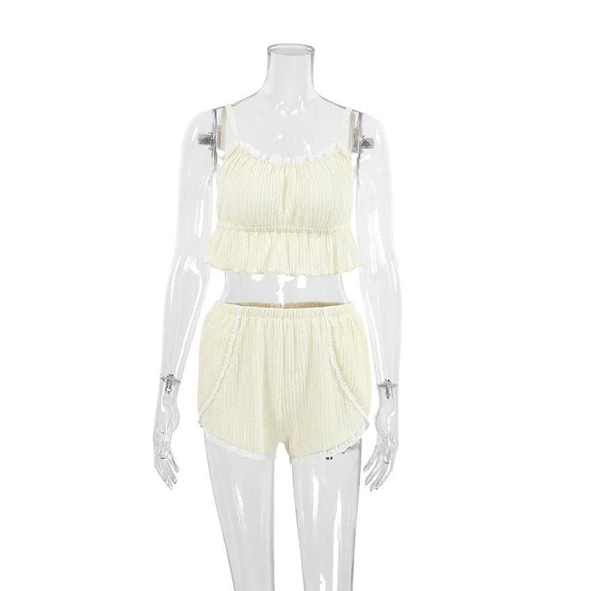 Hollow Out Crop Top Sleepwear | Tachrah