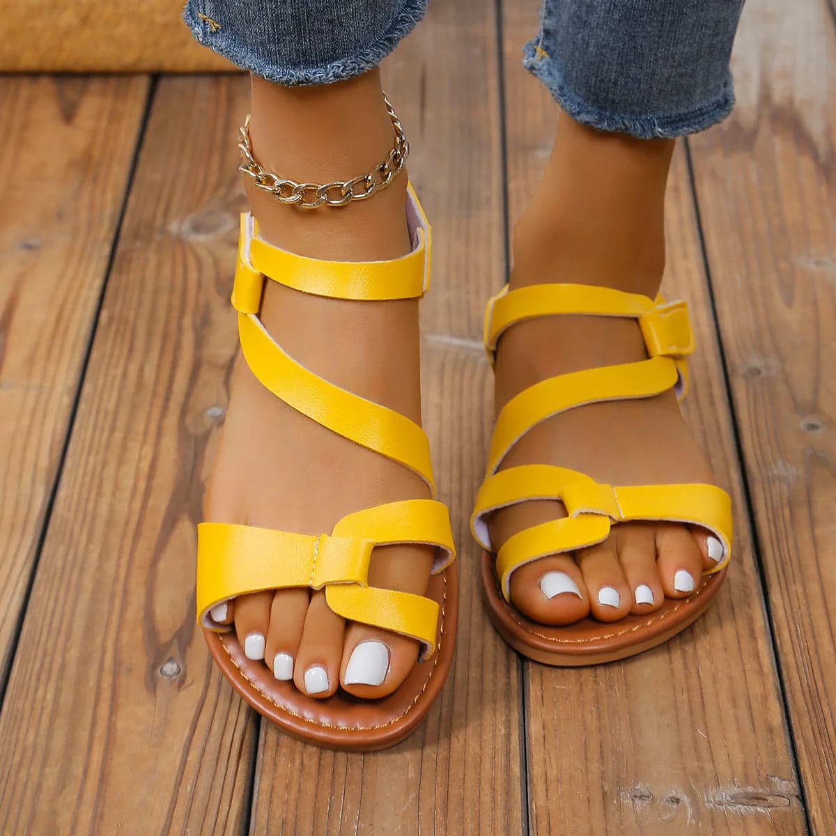 Open Toe Flat Sandals | Helena