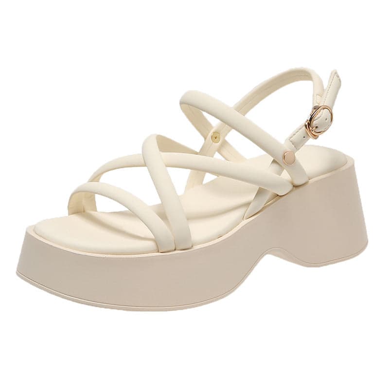Roman Sandals Platform Cross Strap Sandals | Magnolia