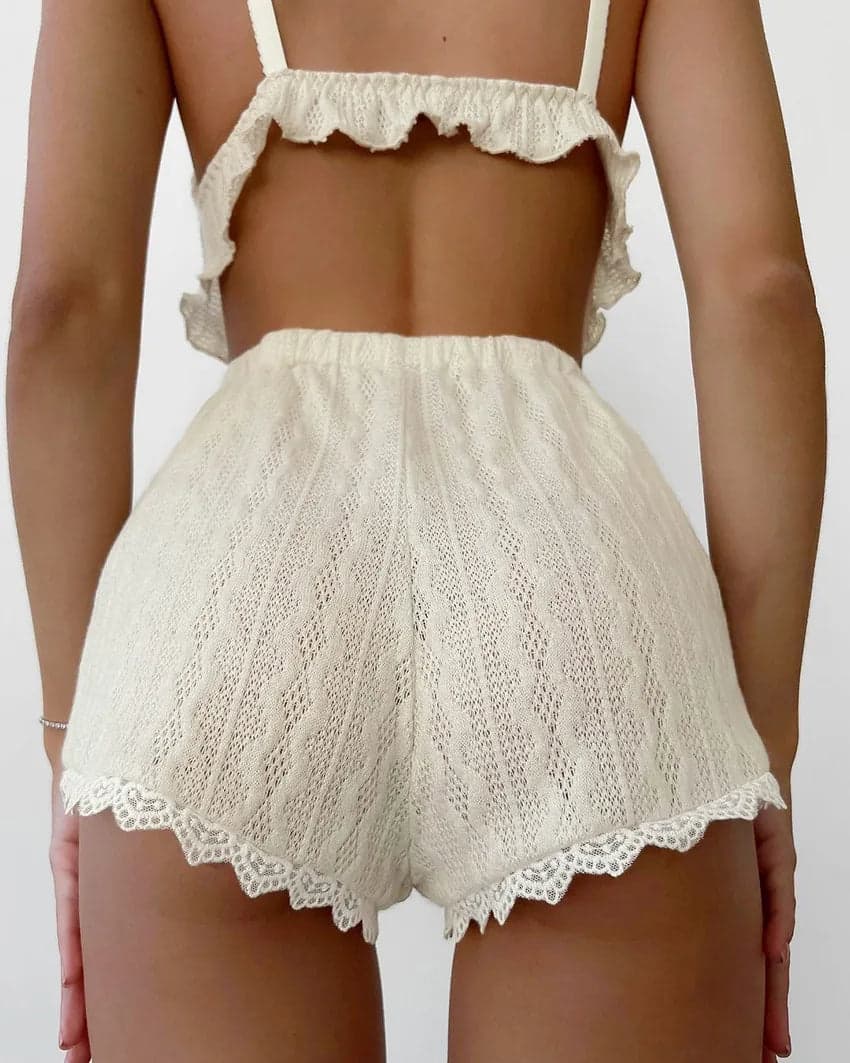 Hollow Out Crop Top Sleepwear | Tachrah